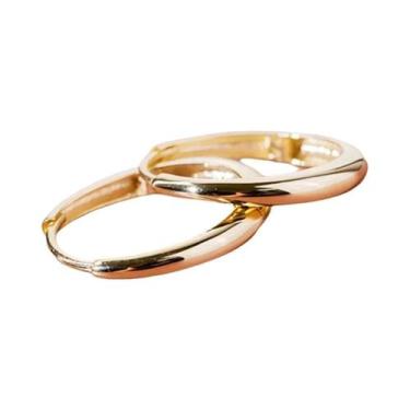 Imagem de Brincos De Argola Dourados Para Mulheres, Joias De Moda Versáteis Para