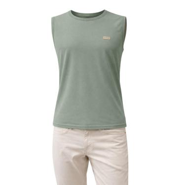 Imagem de Regata Masculina Básica Fico Malha Penteada 00681 Verde-Masculino