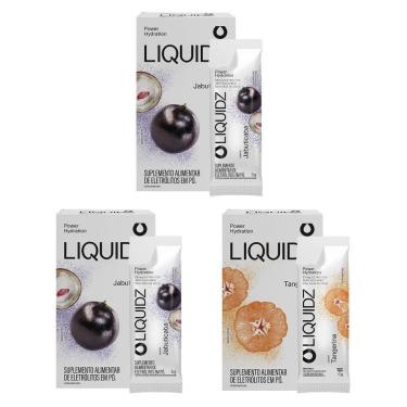Imagem de LIQUIDZ® - Eletrólitos Zero Açúcares - Tangerina | Jabuticaba - Kit 3 Caixas - 18 sachês-Unissex