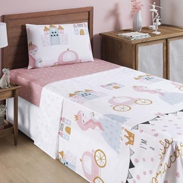 Imagem de Jogo De Cama Lençol Bouti Infantil Kids Solteiro 03 Peças 100% Poliéster - Little Princess