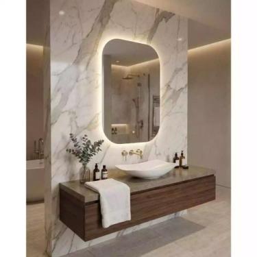 Imagem de Espelho LED Touch para Banheiro Iluminação 3 Cores Modelos Variados - 