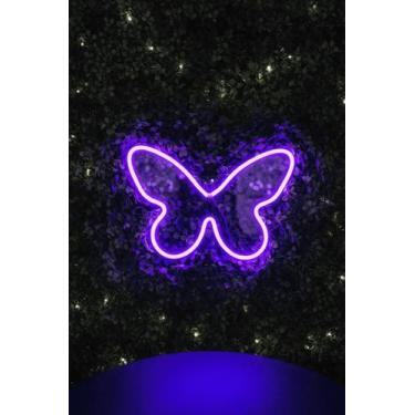 Imagem de Transforme seu Quarto com a Elegante Luminária Borboleta Neon de Luz S