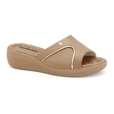 Imagem de Tamanco Comfortflex Feminino Fio Dourados Conforto Estilo-Feminino
