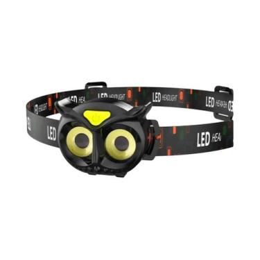 Imagem de Lanterna De Cabeça LED COB Owl Portátil Com Rotação Magnética E Alerta