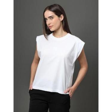 Imagem de Camiseta Feminina Malha Leve Calvin Klein - Branco 2-Feminino