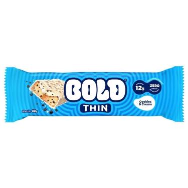 Imagem de Barra de Proteina Thin - 1 Unidade 40g Cookies & Cream - Bold-Unissex