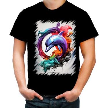 Imagem de Camiseta Colorida Golfinho Inteligência Arte Pintura 10 - Kasubeck Sto