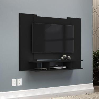 Imagem de Painel TV Ej Sala 48 Polegadas - EJ Móveis, Preto Fosco