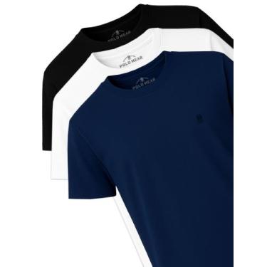Imagem de Kit 3 Camisetas Masculina Algodão Básica Polo Wear Sortido, Sortido, M