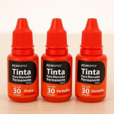 Imagem de Refil Tinta Permanente Jocar Office 20ml Kit 3 Unidades Iguais ou Sort