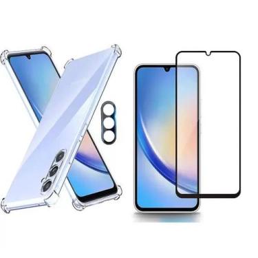 Imagem de Kit Capa Capinha Para Samsung Galaxy A34 +Pelicula 3D +Camera - MBOX, 