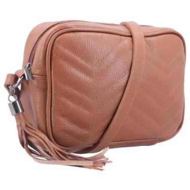 Imagem de Bolsa de Couro Tiracolo 00243939722 - BAUARTE, Caramelo