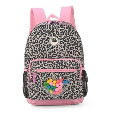 Imagem de Mochila Juvenil Original Up4you Vaca Zebra Onça, Marrom