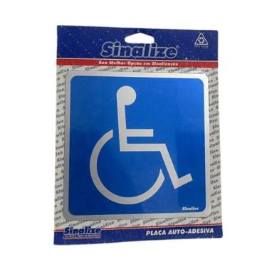 Imagem de Placa de Sinalização Acesso Deficiente Físico 15x15cm Sinalize