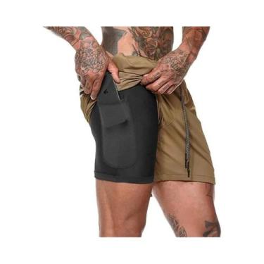 Imagem de Shorts De Corrida Masculinos 2 Em 1 De Secagem Rápida 2024, Shorts Esp