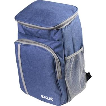 Imagem de Mochila Térmica 18l Azul Kala Com 2 Bolsos Frontais E 2 Bolsos Laterai