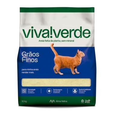 Imagem de Areia Higiênica Viva Verde Grãos Finos Para Gatos 10kg