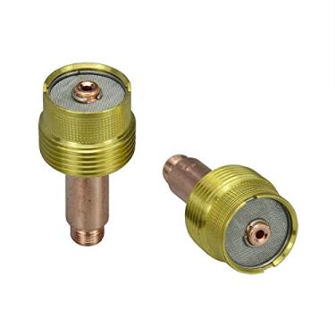 Imagem de RIVERWELD Corpo de pinça de lente a gás TIG grande diâmetro série 45V serve para SR WP 17 18 26 TIG lanterna de solda 2 unidades (45V64 (3/32" e 2,4 mm)