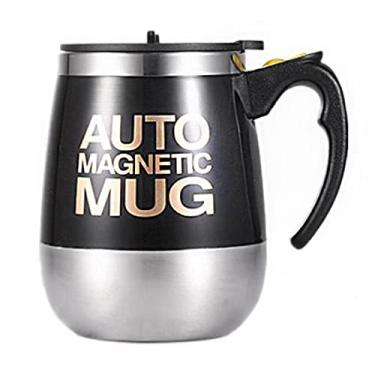 Imagem de Kumilare_BRMagnetic Auto Agitador Caneca de Café 400ML de Aço Inoxidável Automático Magnetic Mixing Cup Auto Coffee Milk Blender Smart Mixer Copos para Home Office Uso de Viagens de Negócios(preto)