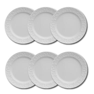 Imagem de Conjunto de Pratos de Sobremesa Germer Tassel em Porcelana 20,5 cm – 6 Peças