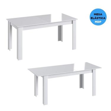 Imagem de Mesa De Jantar Elástica Extensível Em Mdp 4 Pés - Branco