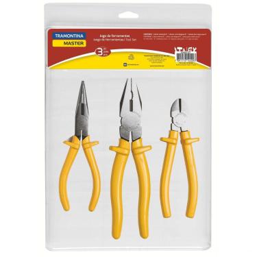 Imagem de Kit de Ferramentas Tramontina com Alicate de Bico 6" Alicate Universal 8" e Alicate Corte Diagonal 6 Tramontina