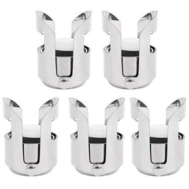 Imagem de Rolhas de vinho, 5 peças de rolhas de champanhe de aço inoxidável, rolhas de garrafa profissionais para champanhe, Cava, e vinho cintilante prata alta 5,6 cm * largura 3,8 cm
