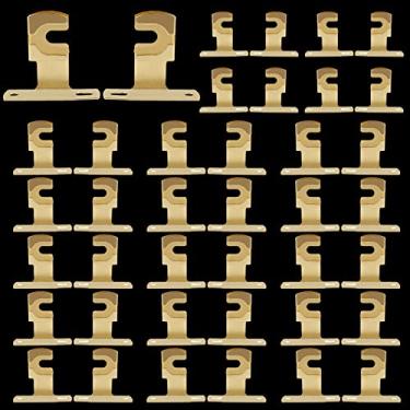 Imagem de Kowibcl Suporte de varão de cortina com pacote de parafusos (para varão de cortina de 7/16"), 40 peças, ouro