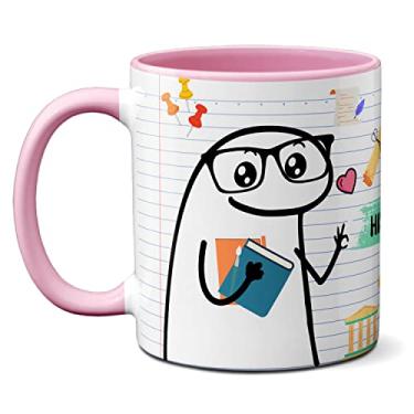 Imagem de Caneca Professor De História Frase Prestem Atenção Flork (Rosa)