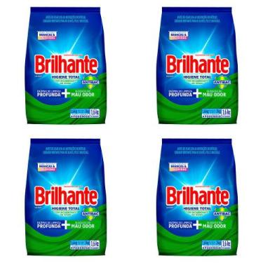 Imagem de Kit 4 Und Detergente Brilhante Pó Higiene Total 1,6Kg