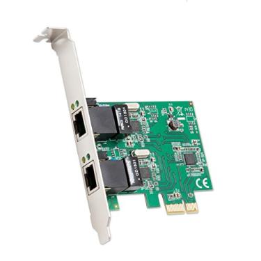 Imagem de Syba Placa de adaptador de rede Gigabit Ethernet PCI Express 2.1 PCI-E x1 (NIC) 10/100/1000 Mbps com chip Realtek RTL8111, 2 portas (SD-PEX24041)