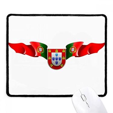 Imagem de Mousepad com símbolo nacional de Portugal com borda costurada, tapete de borracha para jogos