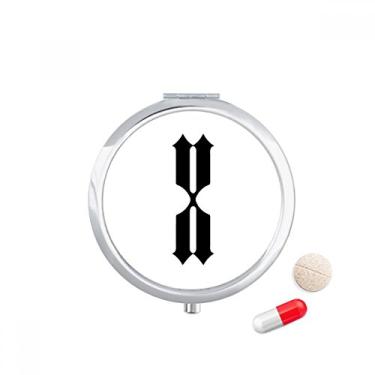 Imagem de Numerais romanos dez em preto, porta-comprimidos, caixa de armazenamento de remédios