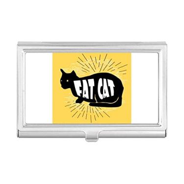 Imagem de Carteira de bolso com desenho de gato preto natural para cartões de visita