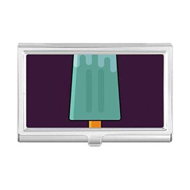 Imagem de Porta-cartões de visita com picolé verde azul e carteira com bolso