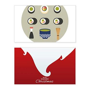 Imagem de Comida tradicional japonesa local sushi Holiday Merry Christmas Cartões de parabéns mensagem de Natal