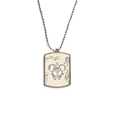 Imagem de DIYthinker Colar com pingente de esqueleto humano simples de corrente de aço inoxidável com pingente de cachorro