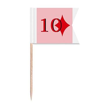 Imagem de Wealth Diamond 10 bandeiras de palitos de pôquer, marcação de rotulagem para bolo de festa, comida de queijo