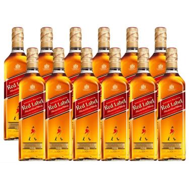 Imagem de Kit com 12 Whisky Escocês JOHNNIE WALKER Red Label Garrafa 1 Litro Cada