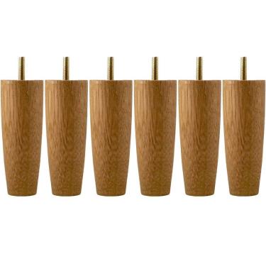 Imagem de Kit 6 Pés Para Cama Solteiro 12cm Pe De Cama Box Em Madeira