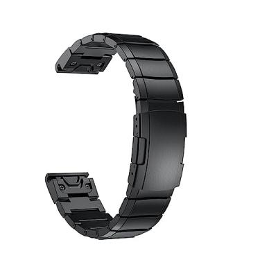 Imagem de EKSIL 20 22 26mm pulseira de relógio para Garmin Fenix 7S 7 7X 6S 6 6X Pro 5S 5X 5 Plus pulseira de aço inoxidável de liberação rápida smartwatch pulseira (cor: preto, tamanho: 26mm Fenix 6X 6X Pro)