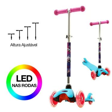 Imagem de Patinete Masculino 3 Rodas Capitão América Led Azul Bbr Toys