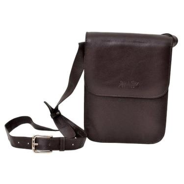 Imagem de Bolsa Capanga Média de Couro - Marrom Café  28m 