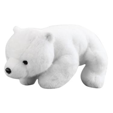 Imagem de TOYANDONA Boneco Urso Polar Travesseiro Boneca De Pelúcia Desenhos Animados Boneca Fofa De Urso Brinquedo Animal Ártico Urso Falso Boneca De Pano Pelúcia Curta Bebê Caramujos Branco