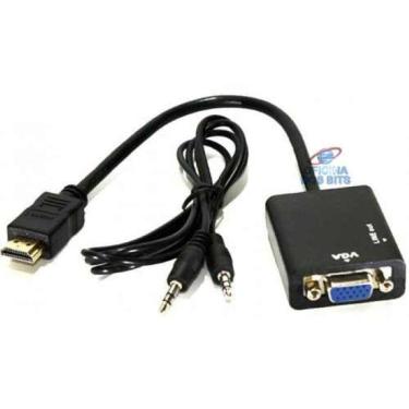 Imagem de Cabo Adaptador Conversor HDMI para VGA com Áudio - 20cm (HDMI M X VGA F)
