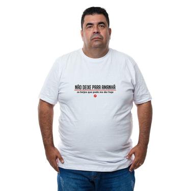 Imagem de Camiseta Masculina Plus Size Algodao Frase Nao Deixe Para Amanha Acompanha Abridor na Peça