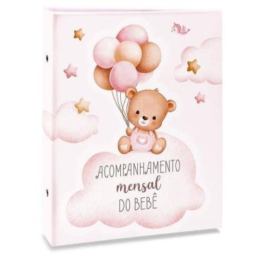 Imagem de Album Bebe 200 Fotos 10X15 Ical Mensal Rosa