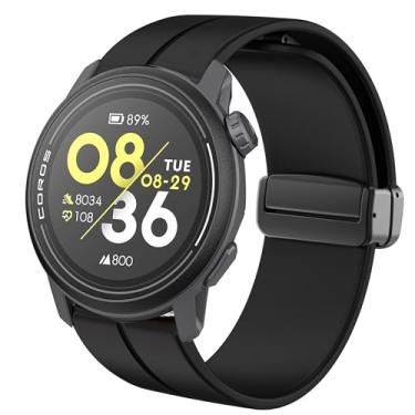 Imagem de Compatível com pulseiras COROS PACE 2, Lamshaw 20 mm, silicone macio, fivela magnética, esportiva, pulseiras de substituição para mulheres e homens, compatíveis com smartwatch COROS APEX 2/PACE 2/APEX 42 mm (20 mm para APEX 2/PACE 2/APEX 42 mm, preto)