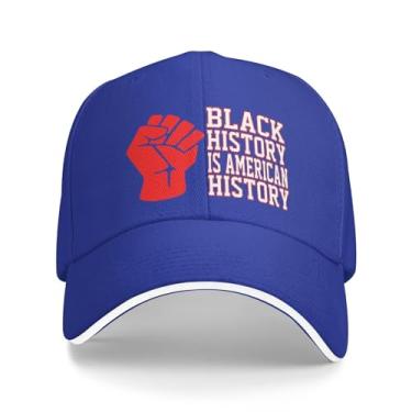 Imagem de Boné de caminhoneiro original boné de beisebol preto história é história americana original ajustável para homens/mulheres, Azul, G