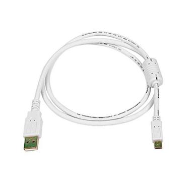 Imagem de Monoprice Cabo USB 2.0 A macho para Mini-B 5 pinos macho 28/24 AWG com núcleo de ferrite (banhado a ouro), branco (108633)